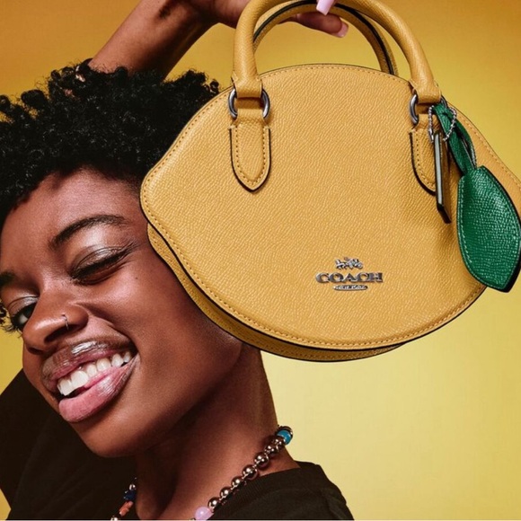 New Coach Silver/Honeycomb Lemon Crossbody # CR251 - Picture 5 of 9